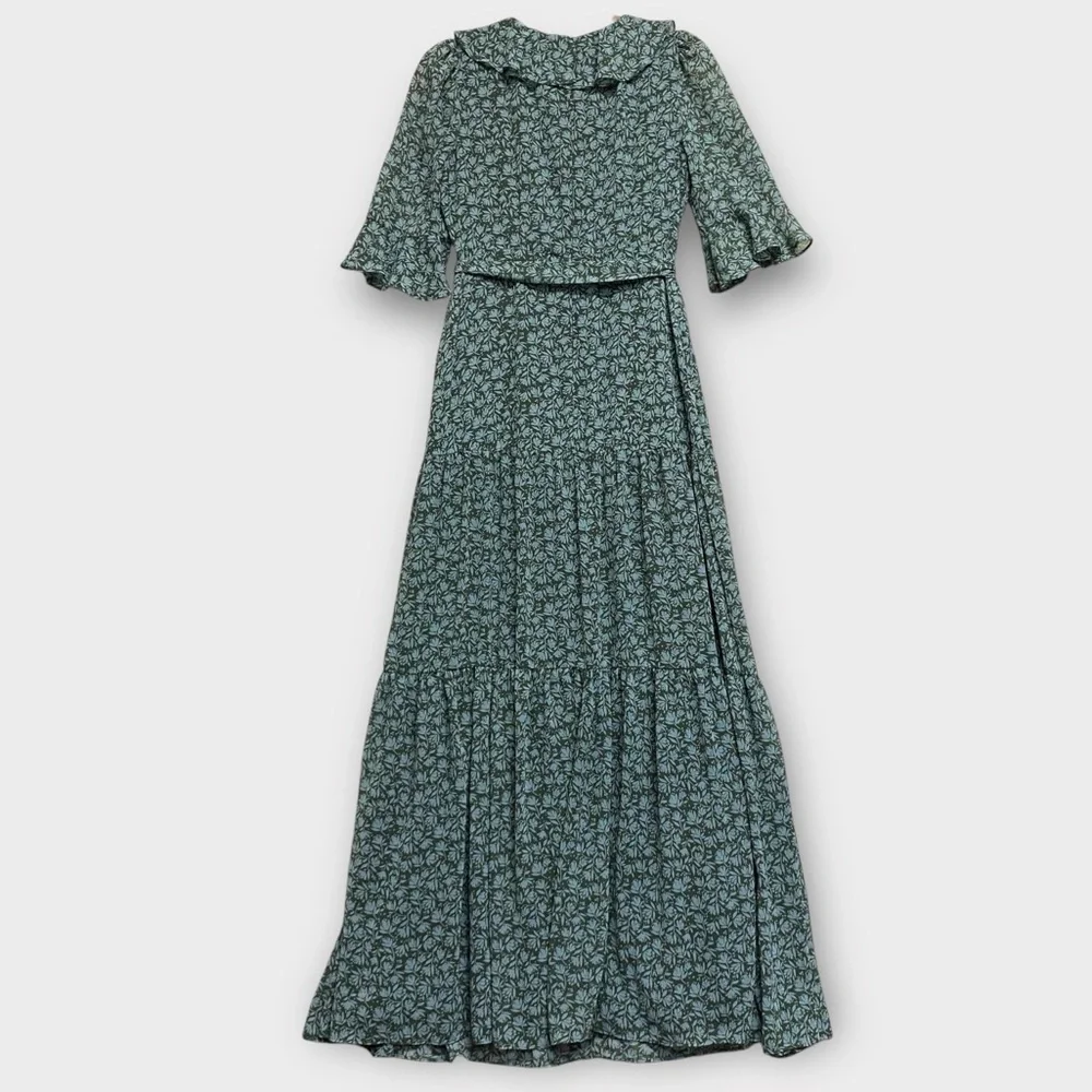 Gal Meets Glam Women’s Roberta Dress Size 2 Ruffled Maxi Cottagecore Prairie